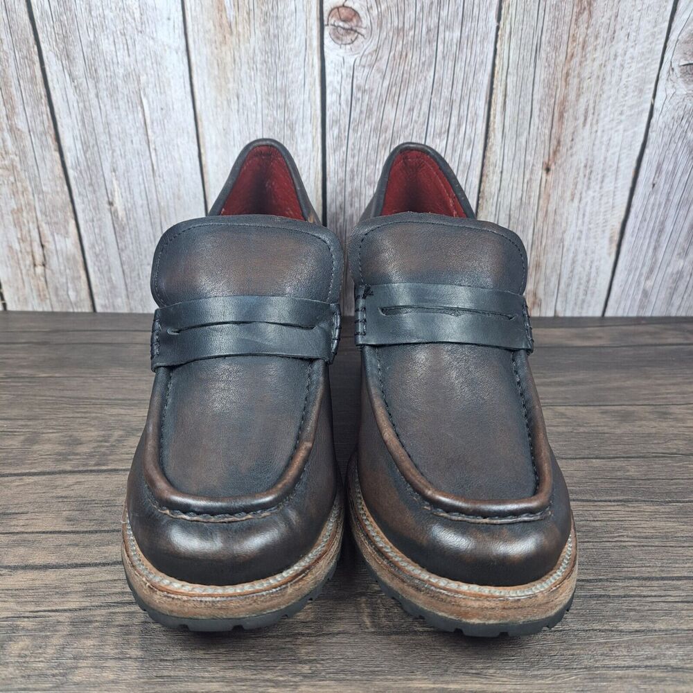 Freebird Bristol Brown Leather Chunky Heel Slip On Loafer Women's Sz 10 (VGC) - Picture 2 of 13